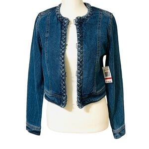 HABITUAL Braided Denim Women’s Blue Jacket Sz XS NWT